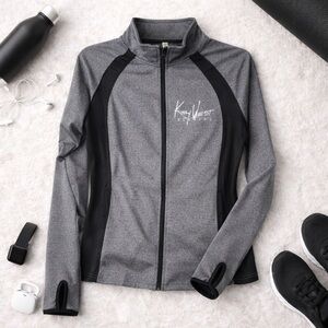 NWT Docefit Key West Florida Athletic Women's Gray Black Thumb Holes Jacket Sz L